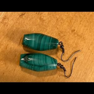 Natural Malachite Handmade Dangle Earrings